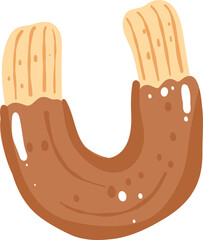 Cute Chocolate Churro Illustration
