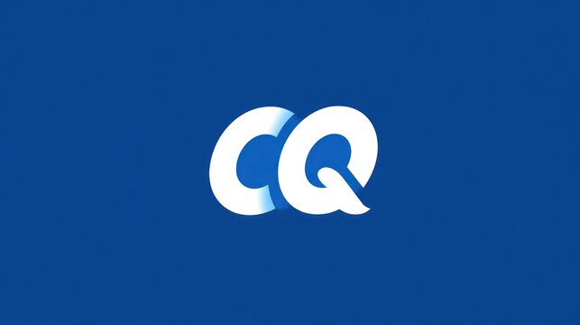 Abstract cq lettering on blue backdrop for creative and promotional usage