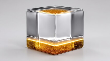 Exploring the Mystique of a Glass Cube Filled with Gold Glitter That Captivates the Imagination in Unprecedented Ways