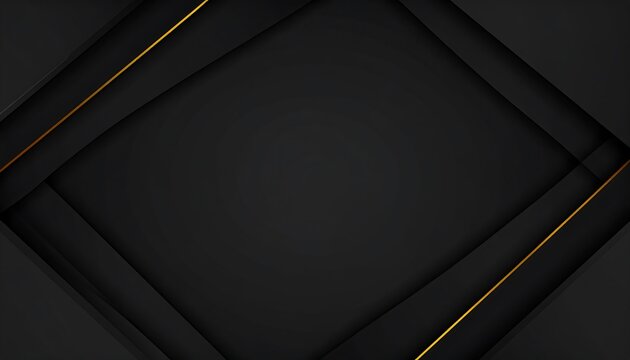 Abstract dark geometric background with gold lines