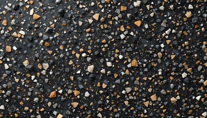 Colorful Small Pebbles and Stones on Black Surface – Natural Gravel Texture Background for Decorative Flooring, Abstract Design, and Creative Patterns