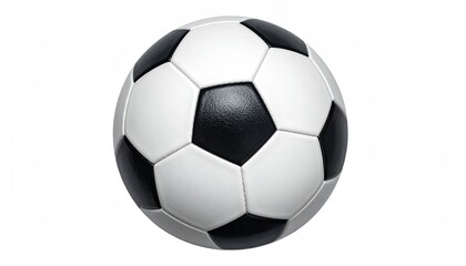 A classic black and white soccer ball isolated on a white background