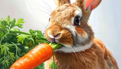 Close-up of a rabbit eating a carrot