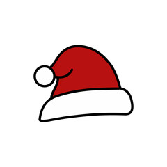 A vector illustration of an isolated red Santa Claus hat