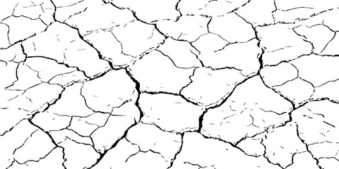Close-up texture of dry cracked earth with irregular lines and natural abstract patterns. High-resolution cracked soil background for environment, drought, desert, and texture design concepts.