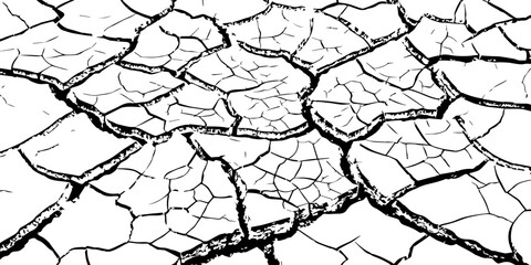Close-up texture of dry cracked earth with irregular lines and natural abstract patterns. High-resolution cracked soil background for environment, drought, desert, and texture design concepts.