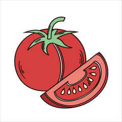 Fresh Vegetable Color Illustrations Pack – Carrot, Tomato, Broccoli, Cabbage, Onion, Garlic, Chili, Potato, Spinach, Eggplant Flat Vector Set