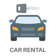 Car Rental Simple Style Flat Design Vector