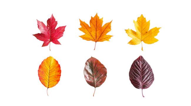Vibrant leaves in various patterns, created with AI