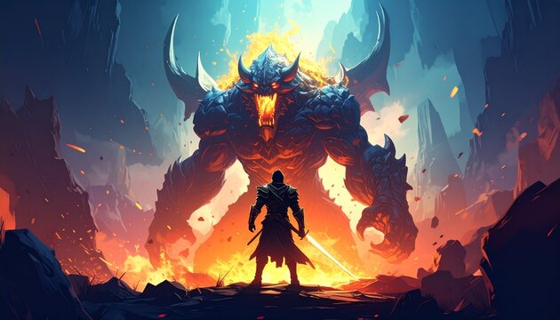 Final Boss Defeated. A conceptual gaming illustration.
