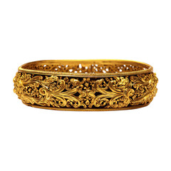 Ornate gold bracelet, detailed filigree design