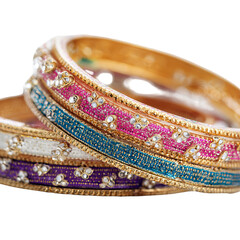 Close-up of colorful bangles