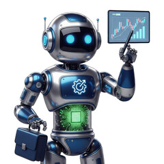 Robot analyzing stock market data