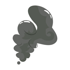 A Dark and Ominous Cartoon Smoke Cloud Graphic Element, Symbolizing Pollution, Explosion, or Steam.