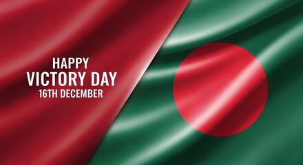Bangladesh Victory Day Celebration Flag Design Illustration