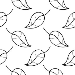 hand drawn seamless pattern of falling leaves