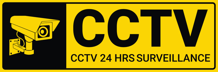 CCTV 24 hrs surveillance sign, With the text this area is under 24 hrs video surveillance.
