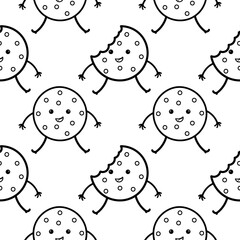 seamless pattern of hand drawn cookies