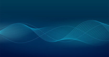 Abstract blue wave technology background with flowing lines and subtle gradients, representing data and connectivity