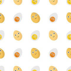 seamless pattern of egg characters