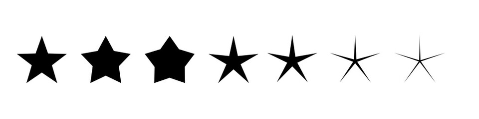 Obraz premium A view of a variations of a 5-sided star shape.