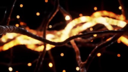 Abstract Neural Network with Glowing Nodes in Dark Background - Powered by Adobe