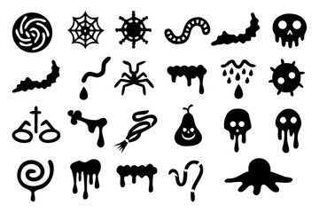 Fototapeta premium Set of halloween silhouette icons