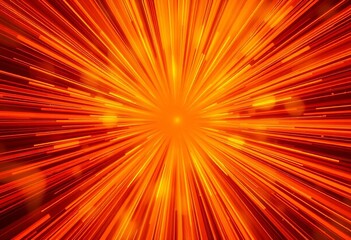 Obraz premium Bright orange and yellow starburst radiating outwards from a central point, intense light, smoke trails, force, anime