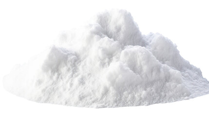 A pile of fine white powder against a black background