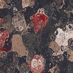 seamless pattern with red flowers