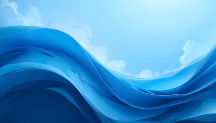 Blue Gradient Arch Folds Wallpaper Background for Modern Abstract 3D Design and Elegant Backdrops