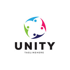 Unity people care logo icon vector template.