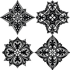 Ornate vector scrollwork and flourish designs set classic vintage ornaments isolated on white background