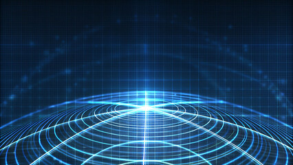 Cyber Inspired Hologram Sphere Glow With Neon Lights In Futuristic Digital Background Illustration