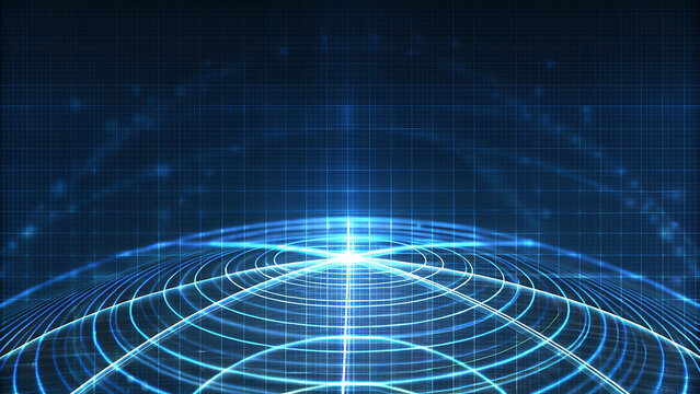 Cyber Inspired Hologram Sphere Glow With Neon Lights In Futuristic Digital Background Illustration