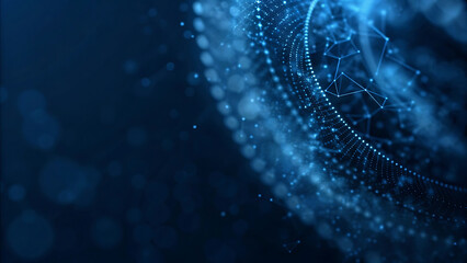 Digital Sphere Made Of Glowing Particles Cosmic Futuristic Background With Neon Technology Illustration