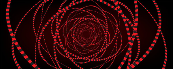 Abstract red light fast speed curve dynamic motion on black background vector illustration.