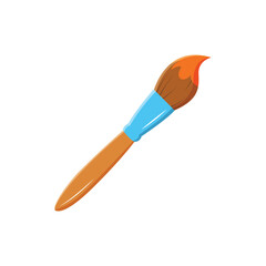 Illustration of a paintbrush with orange paint