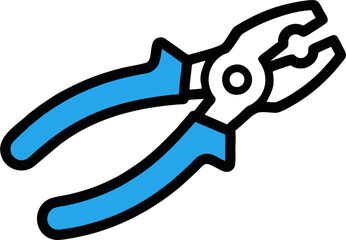 Blue and Black Pliers with Unique Design and Bold Outline.