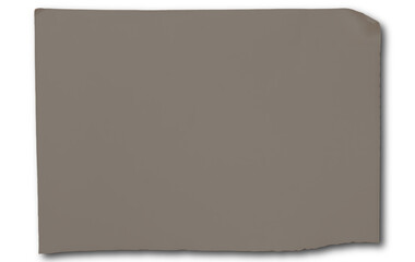 Isolated Dark Taupe Paper Swatch with Rough Edge and Rounded Corner