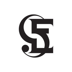 Monogram of the letter E and S. Abstract, outline and elegant.