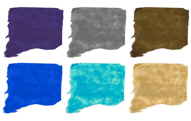 Fototapeta premium Set of Twelve Multicolor Abstract Paper Texture Shapes Isolated on Transparent Background Element