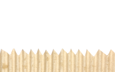 Light Brown Corrugated Cardboard Lower Border with Zigzag Cut Edge and White Space