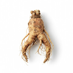 Gingseng Root on White Background, Healthy Ingredients for Wellness