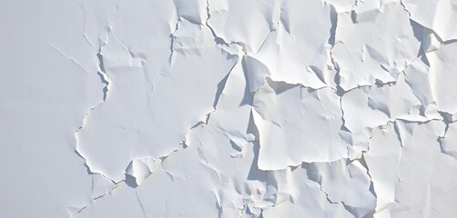 Obraz premium Deep creases and shadows on white crumpled paper texture, uneven, sheet