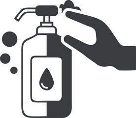 Vector illustration of a hand holding a plastic bottle of clean water isolated on white