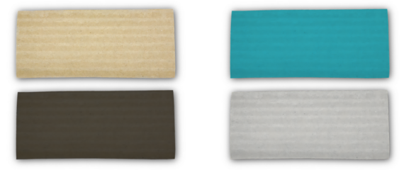 Rounded Corrugated Texture Labels: Four Color Design Elements
