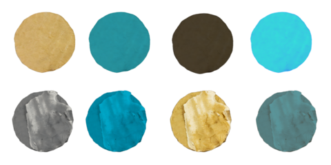 Set of Eight Textured Circle Swatches in Earth Tones
