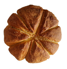 bread top view slices round