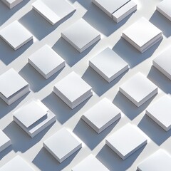 Array of white, stacked squares with shadows